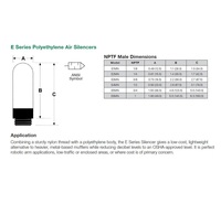 E5MN NUMATICS/AVENTICS SILENCER<BR>3/4" NPT MALE POLYETHYLENE